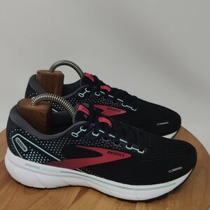 Brooks Ghost 14 Running Shoes- Womens- Size 8- Black Pink- Athletic Sneakers